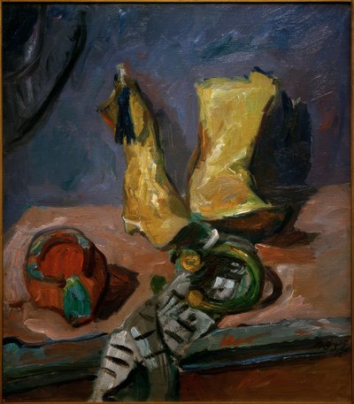 Asetelma keltaisilla saappailla tekijältä Max Beckmann