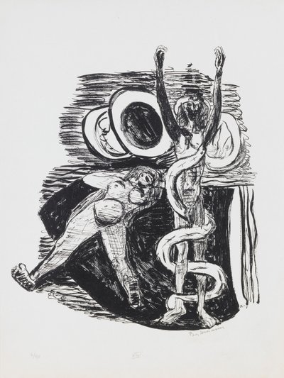 The Fall of Man, levy 14 portfoliosta "Päivä ja unelma" tekijältä Max Beckmann