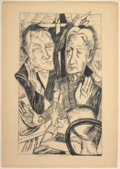 Perhe, yksitoista levy Die Höllestä tekijältä Max Beckmann