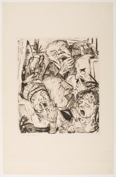 The Yawners, levy 7 portfoliosta "Faces" tekijältä Max Beckmann