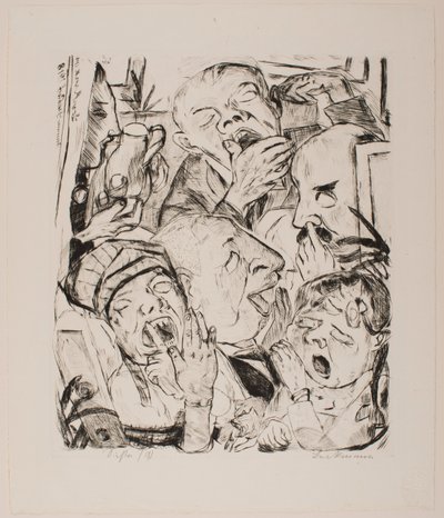 The Yawners, levy 7 portfoliosta "Faces" tekijältä Max Beckmann