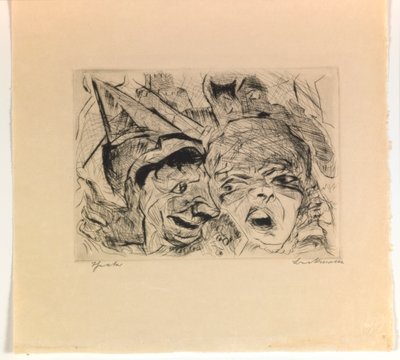 Teatteri, levy 8 portfoliosta "Faces" tekijältä Max Beckmann