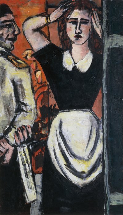Tarjoilija ja vaatehuoneenhoitaja tekijältä Max Beckmann