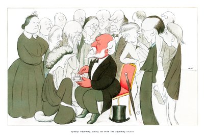 Robert Browning, Juo teetä Browning Societyn kanssa, 1904. tekijältä Henry Maximilian Beerbohm