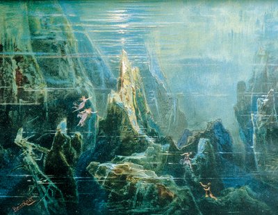 Saksa, Bayreuth, Lavastus esitykseen Nibelungin sormus - Reinin kulta, Richard Wagner, Reinin tyttäret tekijältä Max Bruckner