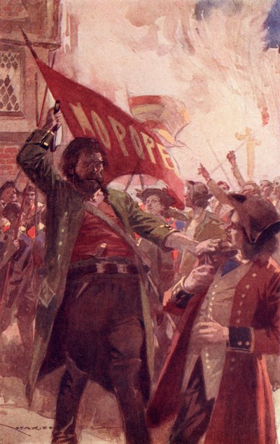 Hugh ja Barnaby, etukappale Charles Dickensin teoksesta "Barnaby Rudge: Tale of the Riots of Eighty" (värilitho) tekijältä Max Cowper