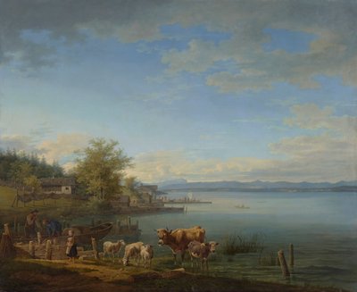 Starnbergjärven itäranta tekijältä Max Joseph Wagenbauer