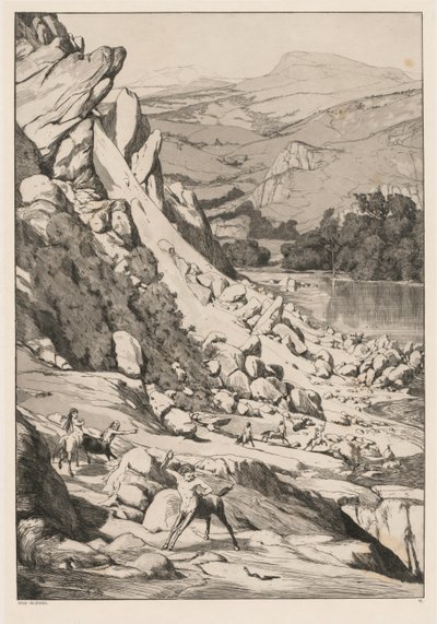 Maanvyörymä Opus IV, 6, 1881. tekijältä Max Klinger