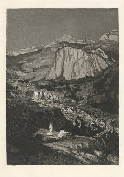 Moonlit Night Mondnacht: pl. 4, julkaistu 1881. tekijältä Max Klinger