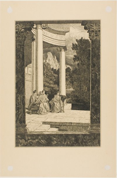 Psyche ja hänen sisarensa, levy 18, Cupid and Psyche tekijältä Max Klinger