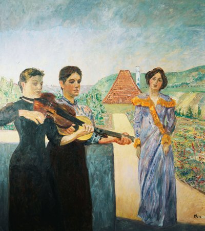 Kolme naista viinitarhassa; Kolme naista viinitarhassa, 1912 tekijältä Max Klinger