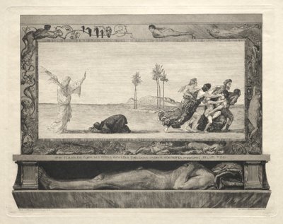 Tässä on Tode I, Opus I, 1889 No. 10. tekijältä Max Klinger