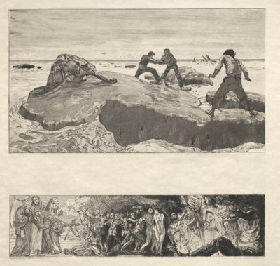 Tässä on Tode I, Opus I, 1889 No. 2. tekijältä Max Klinger