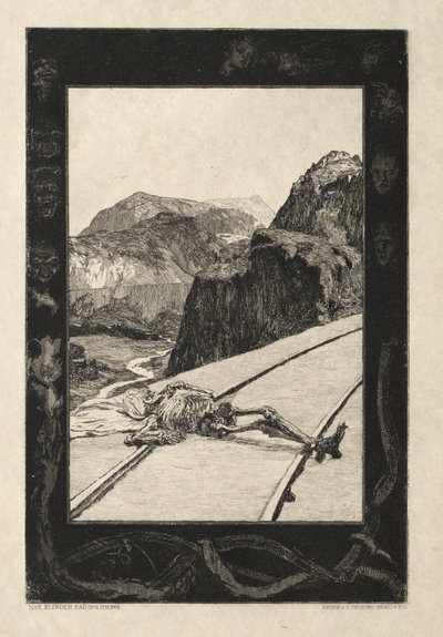 Tässä on Tode I, Opus I, 1889 No. 8. tekijältä Max Klinger