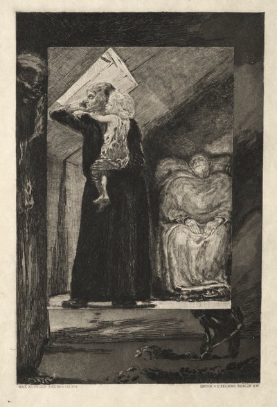 Vom Tode I, Opus II, 1889 No. 9. tekijältä Max Klinger