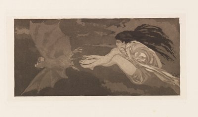 Noita ja lepakko, 1880. tekijältä Max Klinger