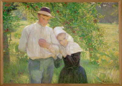 Spaziergang im Garten - Kävelyretki puutarhassa ... (maalaus kankaalle) tekijältä Max Kurzweil