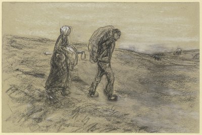 Työläinen palaamassa vaimonsa kanssa peltotöistä tekijältä Max Liebermann