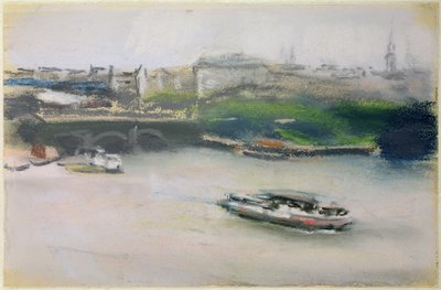 Binnenalster Lombardsbrucken kanssa, Hampuri, 1910 (pastelli paperille) tekijältä Max Liebermann