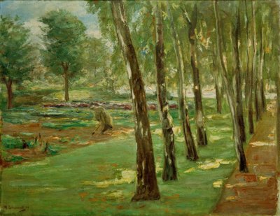 Koivuväylä Wannseen puutarhassa - näkymä kaalipellolle tekijältä Max Liebermann