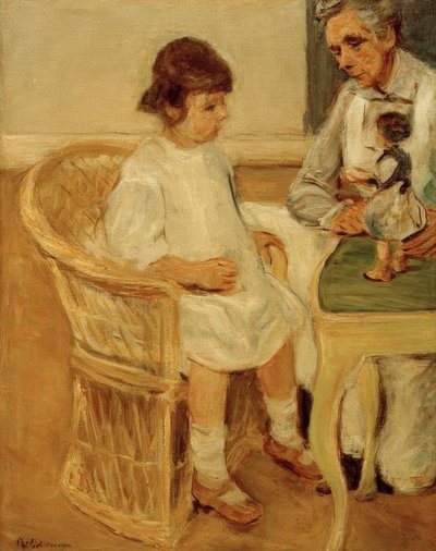 Taiteilijan tyttärentytär korutuolissa oikealla tekijältä Max Liebermann