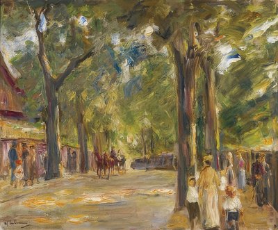 Wannseen suuri Seestrasse kävelijöiden kanssa tekijältä Max Liebermann