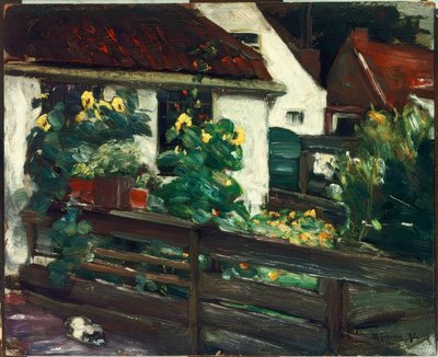 Puutarha auringonkukilla tekijältä Max Liebermann