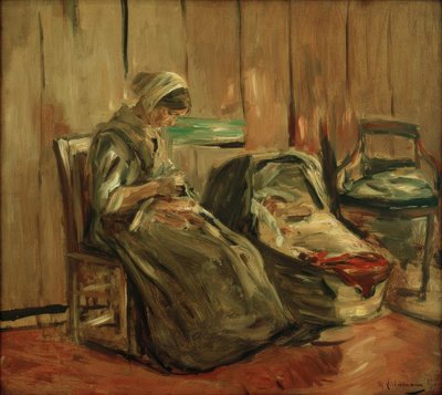 Interieur mit nähender Frau tekijältä Max Liebermann