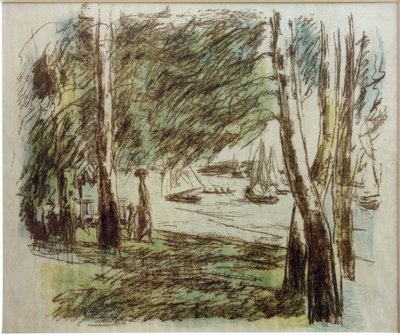 M.Liebermann, Maisema Wannseessa purjeveneiden kanssa tekijältä Max Liebermann