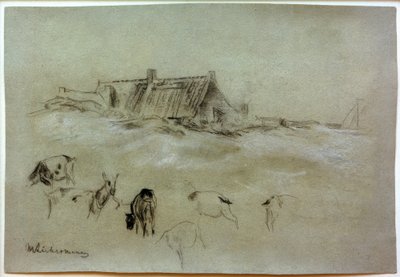 M.Liebermann, rantatalot, vuohet etualalla tekijältä Max Liebermann