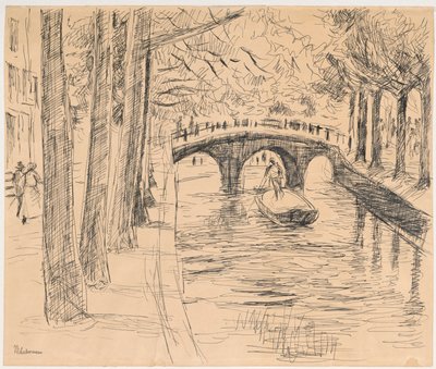 Silta Amsterdamin kanavan yli tekijältä Max Liebermann