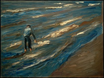 Simpukankalastajat rannalla - Blue Sea tekijältä Max Liebermann