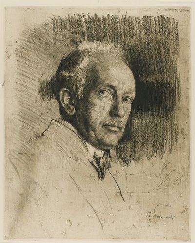 Muotokuva säveltäjä Richard Straussista 1864-1949, n. 1914. tekijältä Max Liebermann
