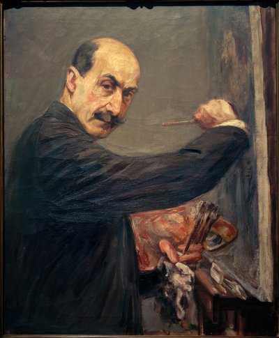 Selbstbildnis an der Staffelei nach rechts tekijältä Max Liebermann