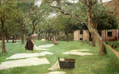 Pellavaen valkaisu, 1882 tekijältä Max Liebermann