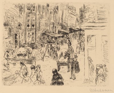 Juutalaiskortteli Amsterdamissa, 1906. tekijältä Max Liebermann