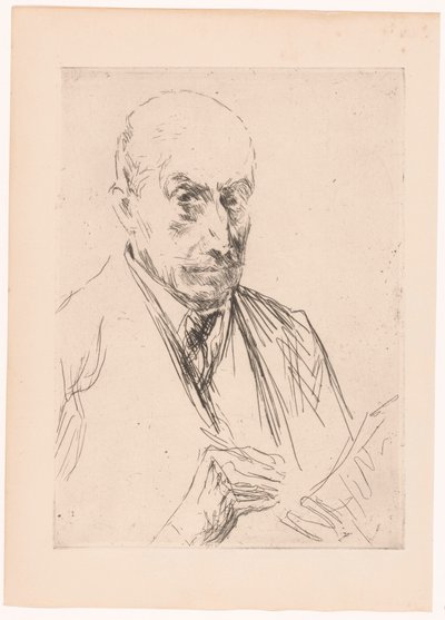 Max Liebermannin omakuva, kynä kädessä tekijältä Max Liebermann