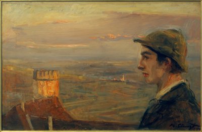 Buwi Griesinger ja Ausblick über Neukastel tekijältä Max Slevogt