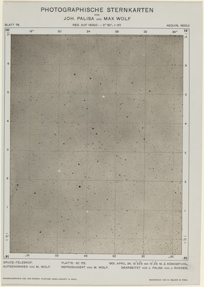Valokuvalliset tähtikartat 24. huhtikuuta 1901, 480. Tekijät: Max Wolf, Johann Palisa. tekijältä Max Wolf, Johann Palisa