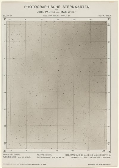 Photographische Sternkarte 2. maaliskuuta 1906, 2253. Tekijät: Max Wolf, Johann Palisa. tekijältä Max Wolf, Johann Palisa