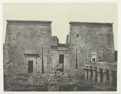 Drômos ja Philônes, Isiksen suuri temppeli Pilônesissa; Nubia, levy 72 albumista "Egypte, Nubie, Palestine et Syrie" (1852). tekijältä Maxime Du Camp
