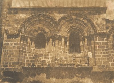 Pyhän haudan kirkon julkisivu, Jerusalemissa nro 2 yläosa, elokuu 1850. tekijältä Maxime Du Camp