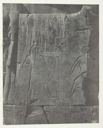 Gournah, veistoksia Colossin valtaistuimelta, Thebes, 184951, painettu 1852. tekijältä Maxime Du Camp