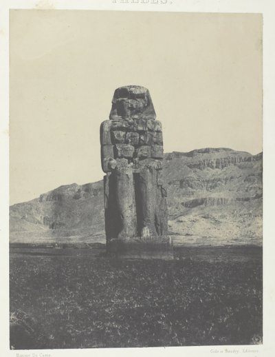 Gournah, Memnonin patsas, Thebes, 184951, painettu 1852. tekijältä Maxime Du Camp