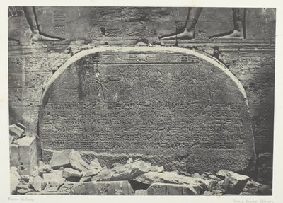 Isiksen suuri temppeli Philoessa, Proscynema (palvontatapahtuma); Nubia, levy 75 albumista "Egypte, Nubie, Palestine et Syrie" (1852). tekijältä Maxime Du Camp