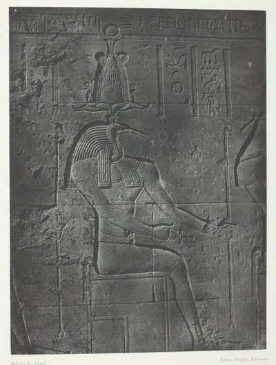 Suuri Isisin temppeli Philoessa, Toth Ibiocephalus, Nubia, 184951, painettu 1852. tekijältä Maxime Du Camp