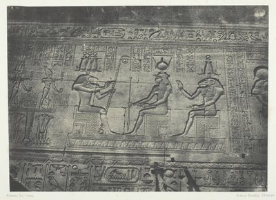Suuri Dendera Teutyresin temppeli, takajulkisivun veistokset, Ylä-Egypti, 184951. tekijältä Maxime Du Camp