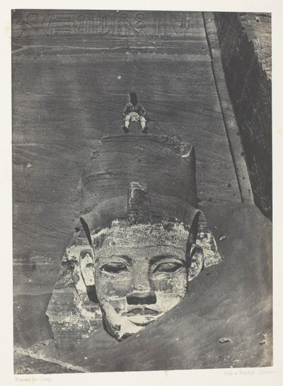 Ibsamboul, Colosse Occidental Du Spéos De Phrè; Nubia, levy 107 albumista "Egypte, Nubie, Palestine et Syrie" (1852). tekijältä Maxime Du Camp