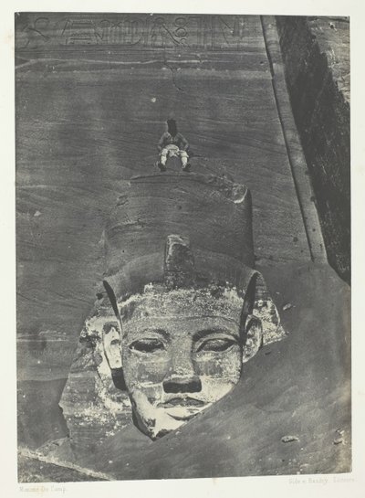 Ibsamboul, Western Colossus Of Spéos De Phrè, Nubia, 184951, painettu 1852. tekijältä Maxime Du Camp