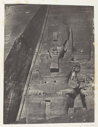 Ibsamboul, Colosse Oriental Du Grand Spéos De Phrè; Nubie, levy 103 albumista "Egypte, Nubie, Palestine et Syrie" (1852). tekijältä Maxime Du Camp
